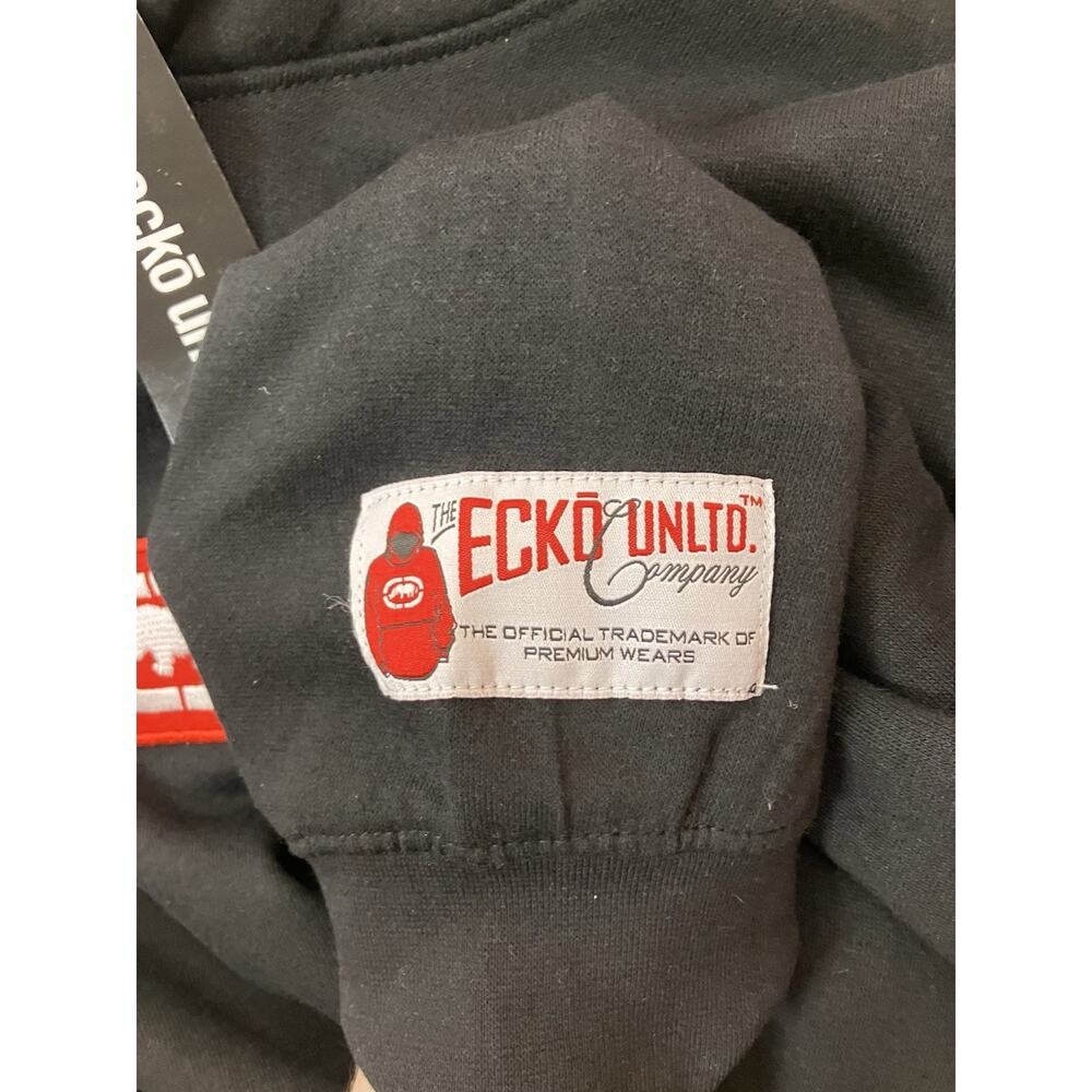 Ecko Unltd Hoodie Mens Small Black Pullover Sweatshirt Rhino Logo Streetwear New - Picture 5 of 8